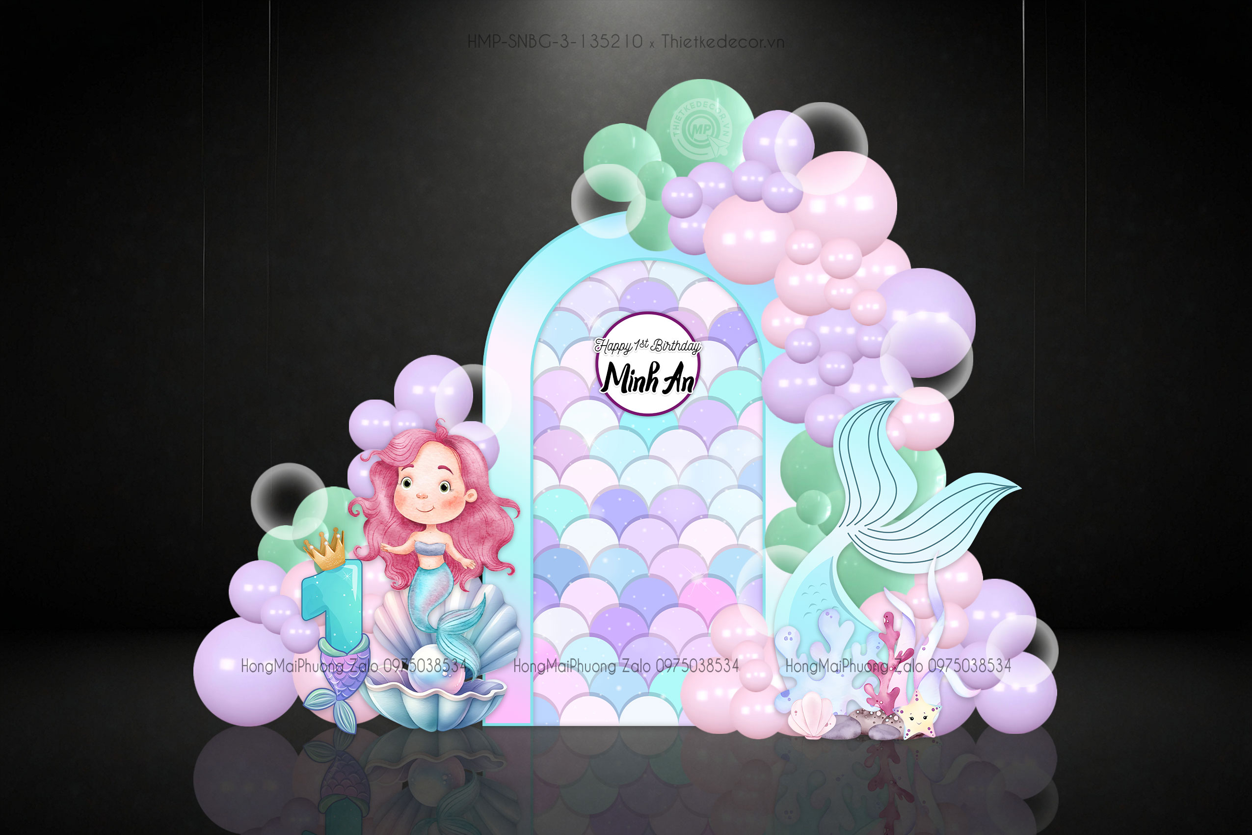 Sinh nhật bé gái chủ đề nàng tiên cá biển cả